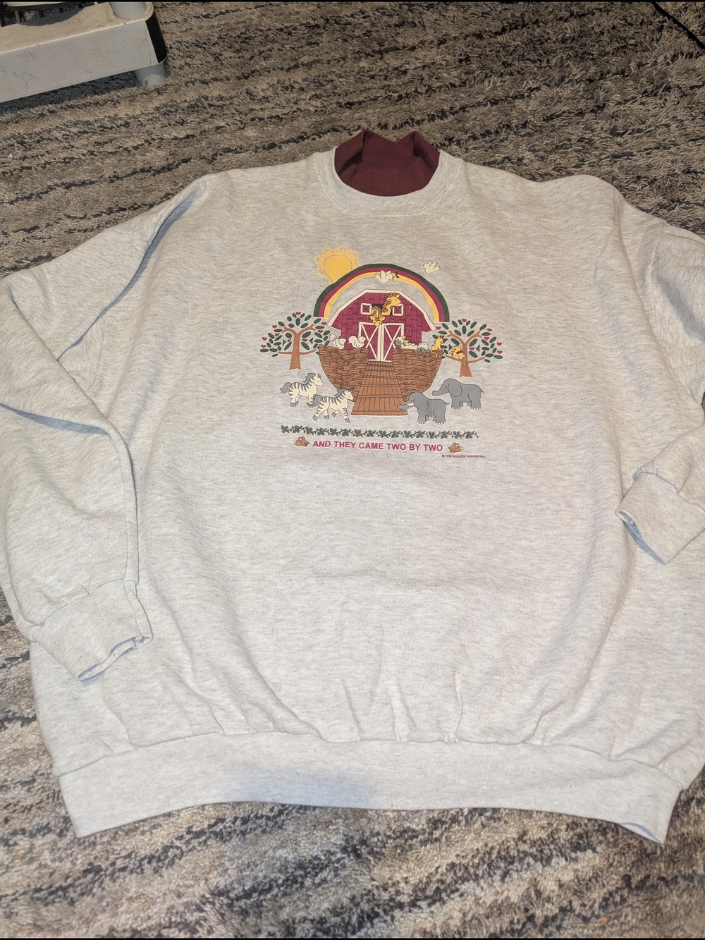 Light Gray Noah's Ark Graphic Crewneck Sweatshirt
